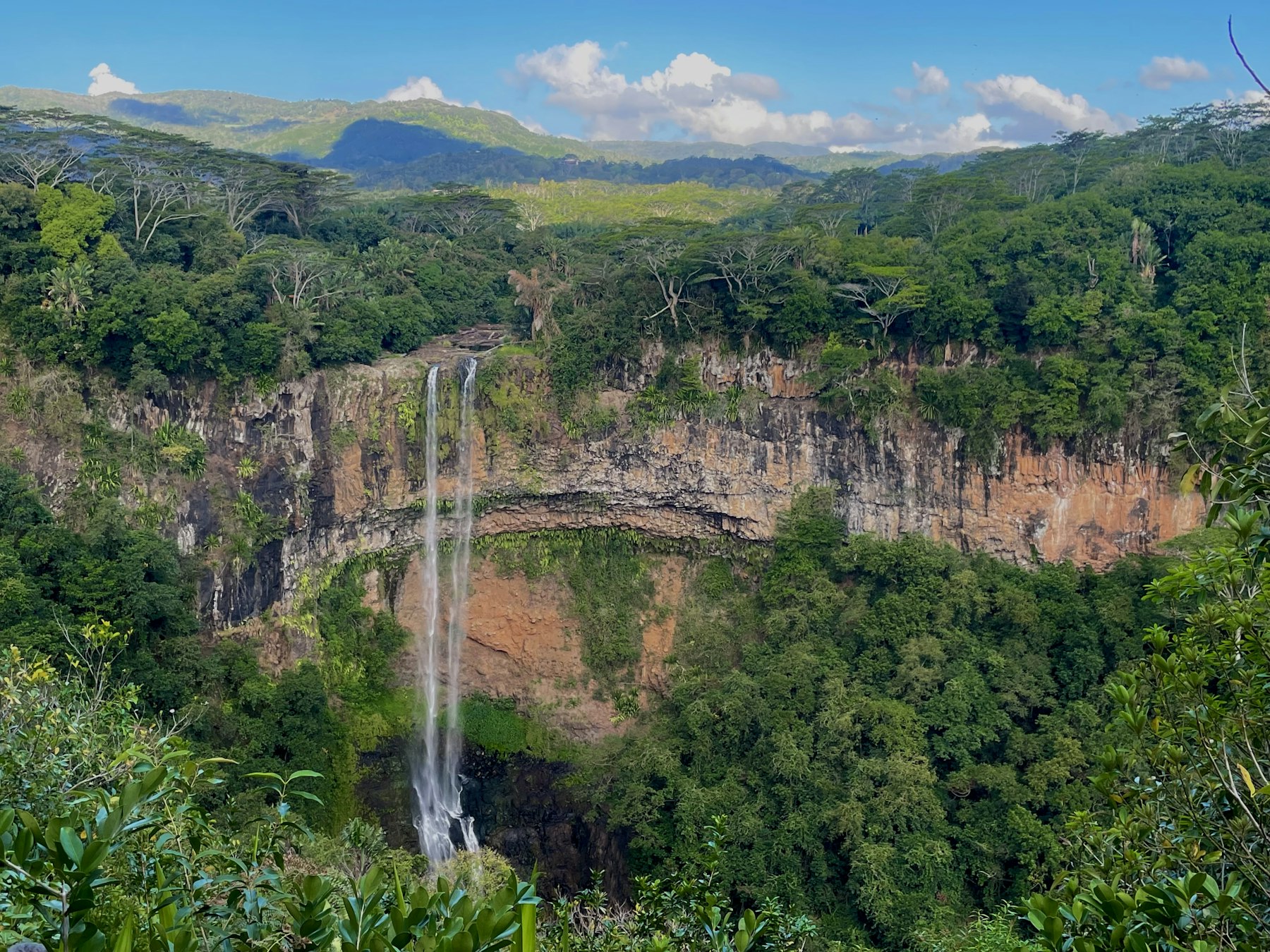Waterfall and gorge in the Mauritius uplands